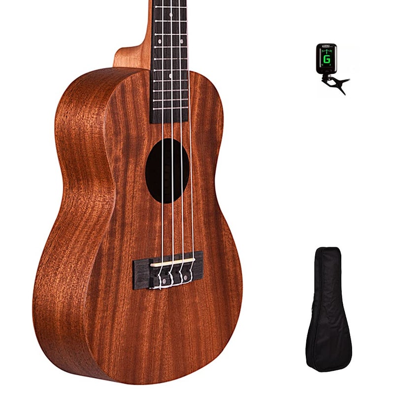 Kadence Concert Ukulele - Mahogany Wooden Ukulele for Beginners - Acoustic - 4 String - 24 Inch - With Tuner and Bag - Image 1
